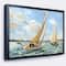 Designart - Vintage Boats Sailing - Seascape Painting Canvas Art Print in Black Frame